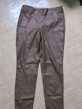Max Studio Brown Faux Leather Pants